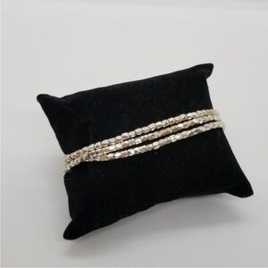 black and silver 3 strand adjustable bracelet